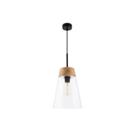 Lampa Wisząca DOMINO Czarny Transparentny Szklany klosz 1xE27 23 cm