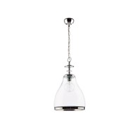 Lampa Wisząca ISLA Srebrny Transparentny Szklany Klosz 1xE27 29 cm