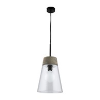 Lampa Wisząca DOMINO I Czarny Transparentny Klosz 1xE27 23 cm