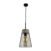 Lampa Wisząca DOMINO I Czarny Transparentny Szklany Klosz 1xE27 23 cm