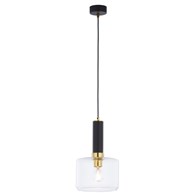 Lampa Wisząca VANES Złoty Transparentny Szklany Klosz 1xE27 20 cm