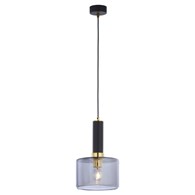 Lampa Wisząca VANES Złoty Dymiony Szklany Klosz 1xE27 20 cm