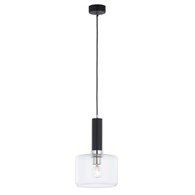 Lampa Wisząca VANES Srebrny Transparentny Szklany Klosz 1xE27 20 cm