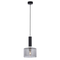 Lampa Wisząca VANES Srebrny Dymiony Szklany Klosz 1xE27 20 cm