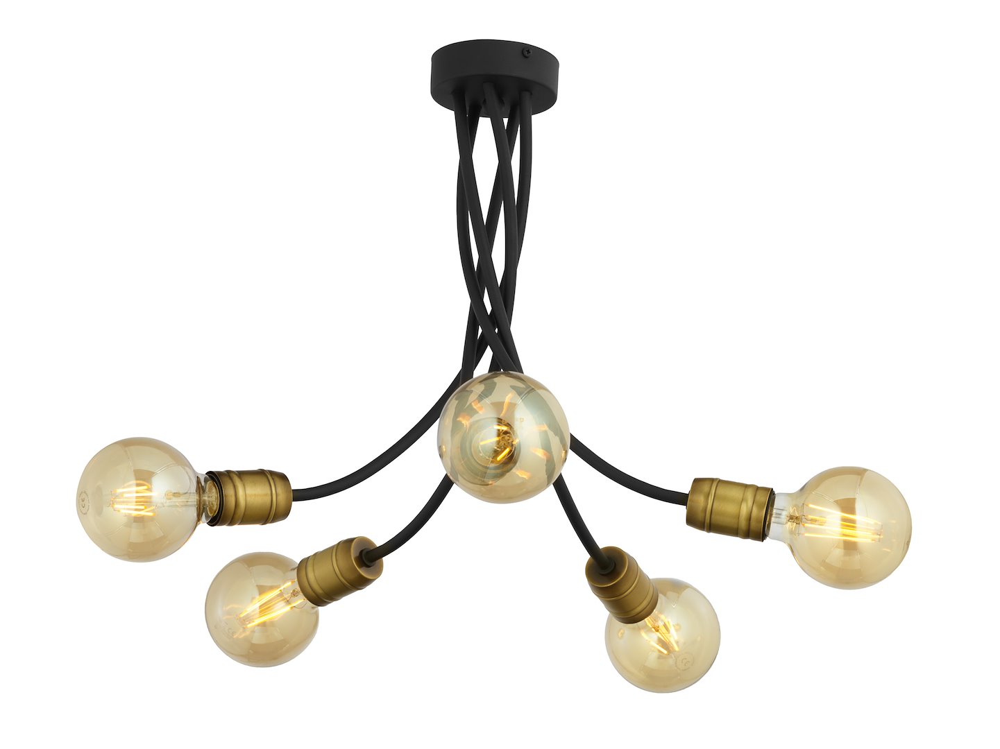 Lampa Sufitowa LUCE Czarny Patyna 5xE27