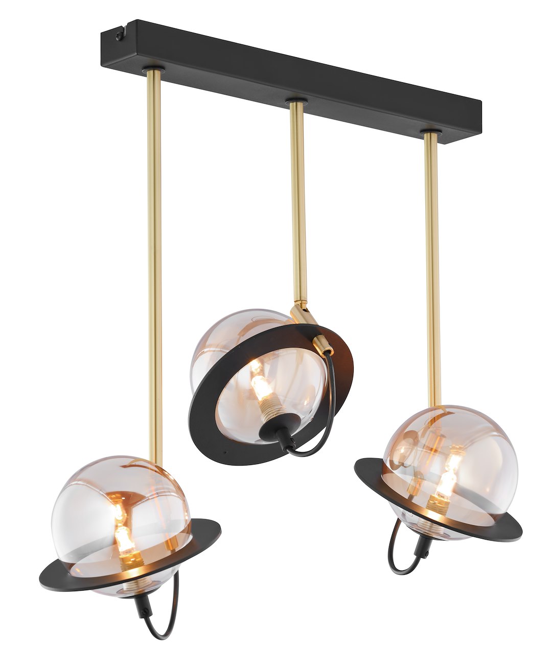 Lampa sufitowa PLANET Złoty Szklane Klosze 3xG9