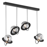 Lampa sufitowa PLANET Czarny Srebrny Szklane Klosze 3xG9