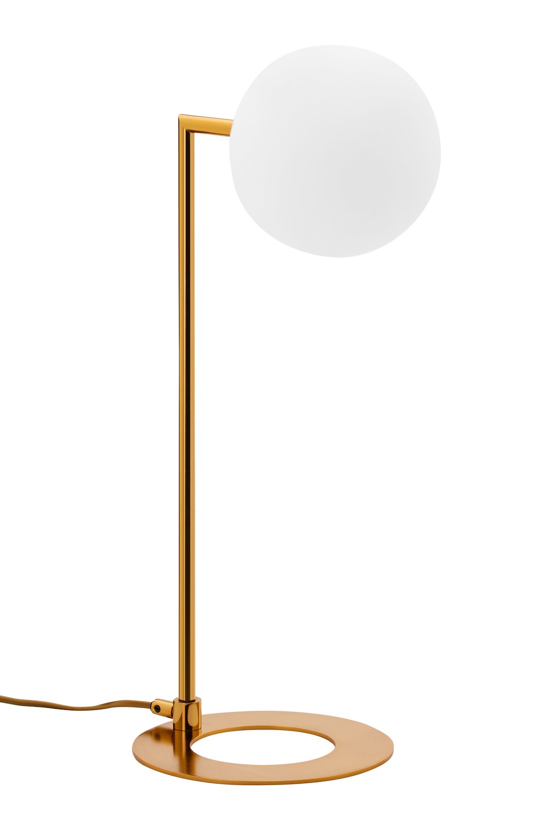 Lampka Nocna FEME Złoty Biały Szklany Klosz 1xG9 50 cm