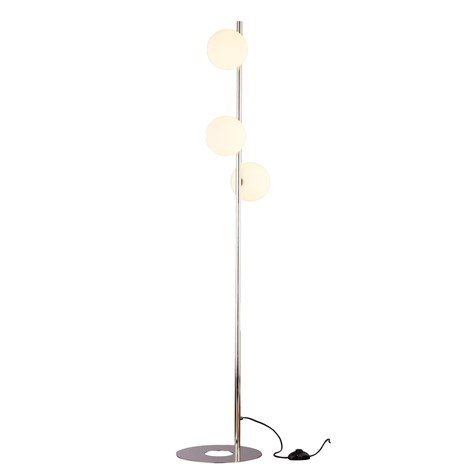 Lampa Podłogowa FEME Srebrny Biały Szklane Klosze 3xG9 151 cm