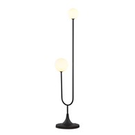 Lampa Podłogowa SELEN Czarny Biały Szklane Klosze 2xG9 136 cm