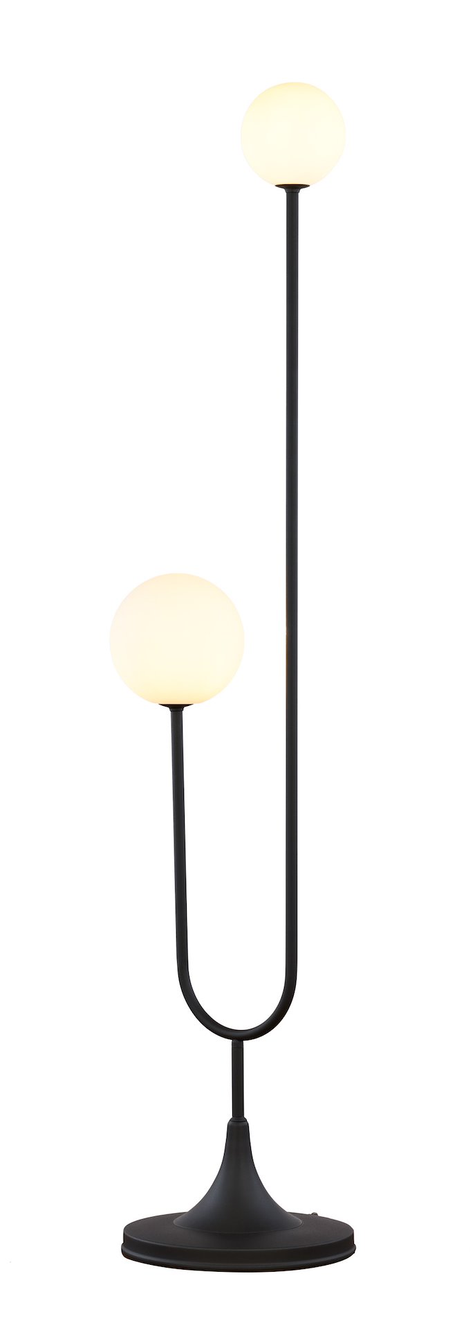 Lampa Podłogowa SELEN Czarny Biały Szklane Klosze 2xG9 136 cm