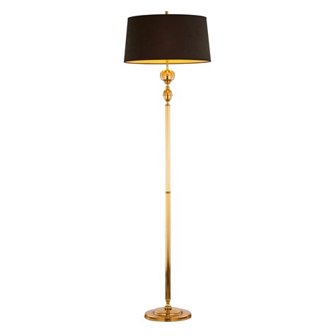 Lampa Podłogowa BATUMI Złoty Czarny Abażur 3xE27 177 cm