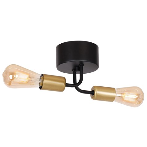 Lampa Sufitowa BRENDA Czarny Złoty 2xE27