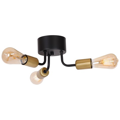 Lampa Sufitowa BRENDA Czarny Złoty 3xE27