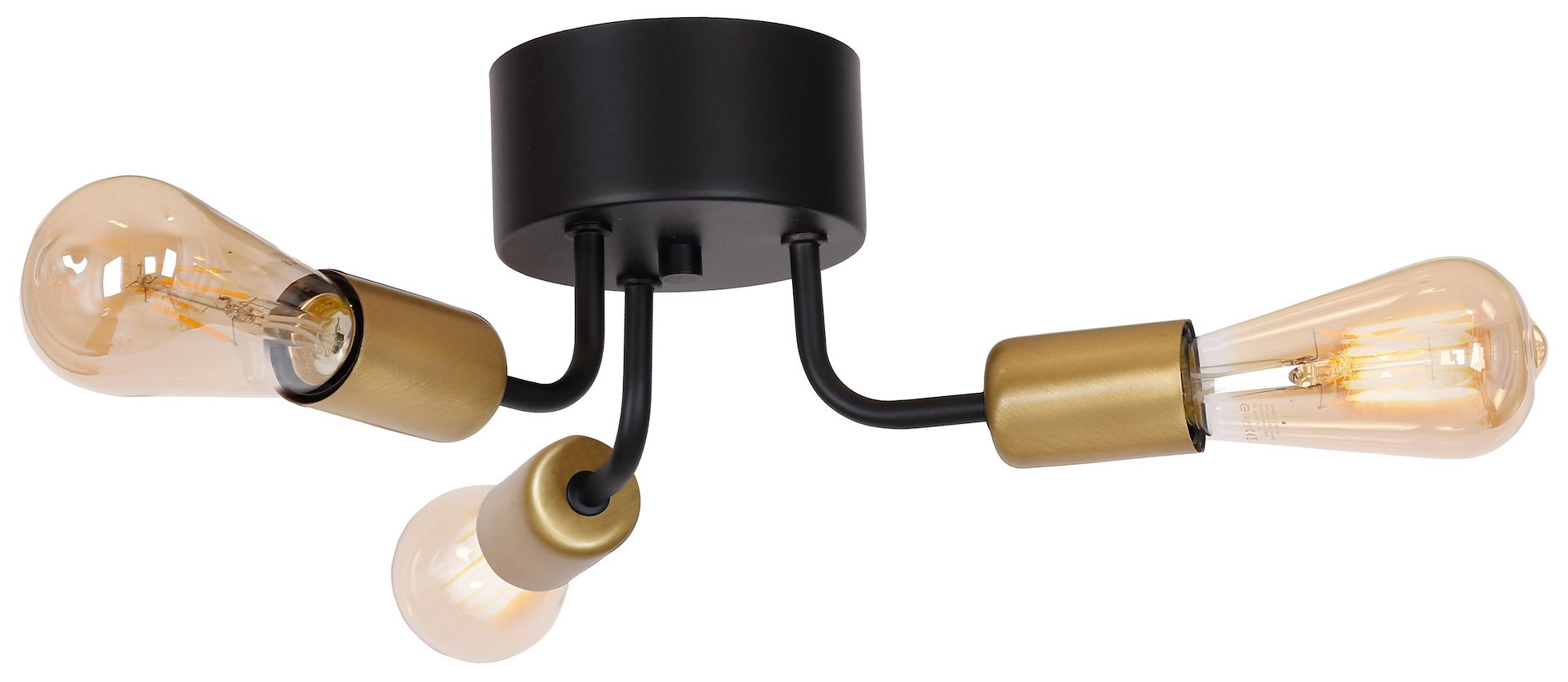 Lampa Sufitowa BRENDA Czarny Złoty 3xE27