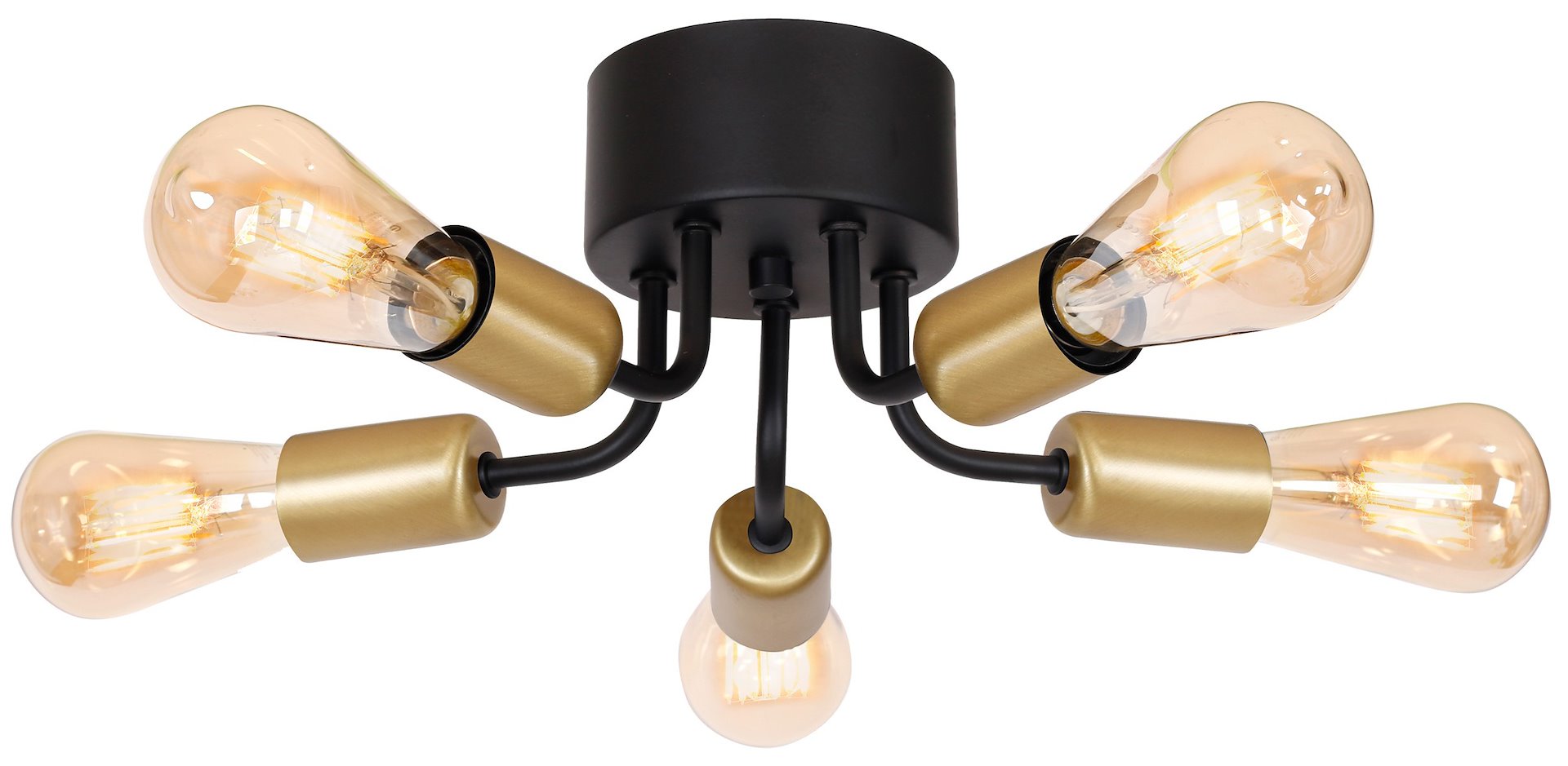 Lampa Sufitowa BRENDA Czarny Złoty 5xE27