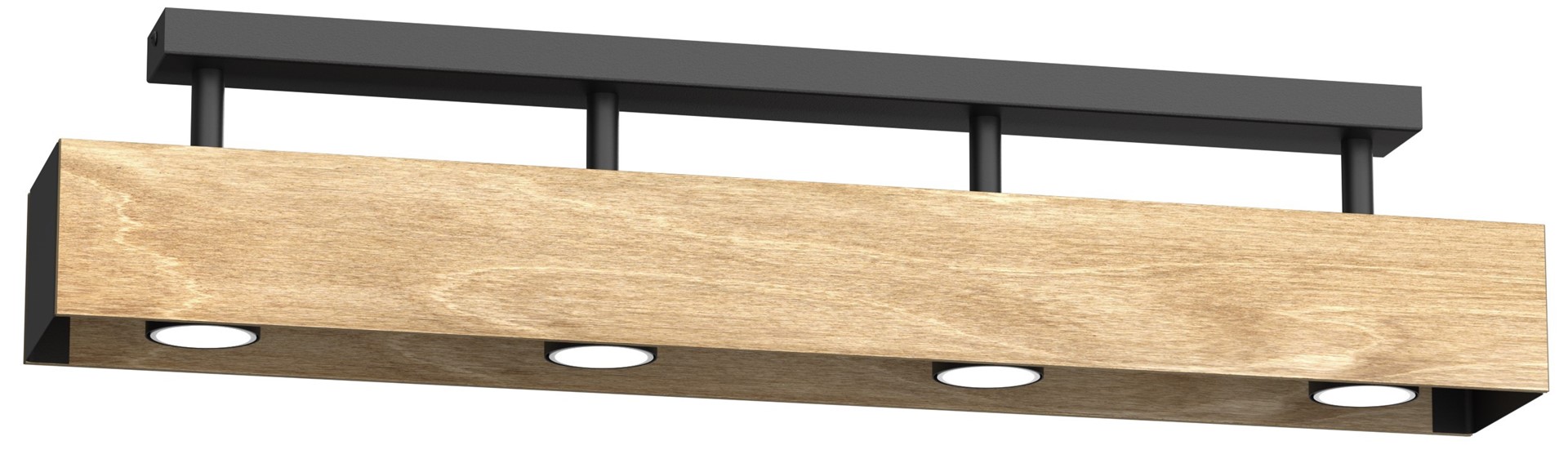 Lampa Sufitowa MAISON Czarny Brązowy 4xGU10