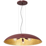 Lampa Wisząca COMPO Burgundowy Złoty Klosz 3xE27 100cm