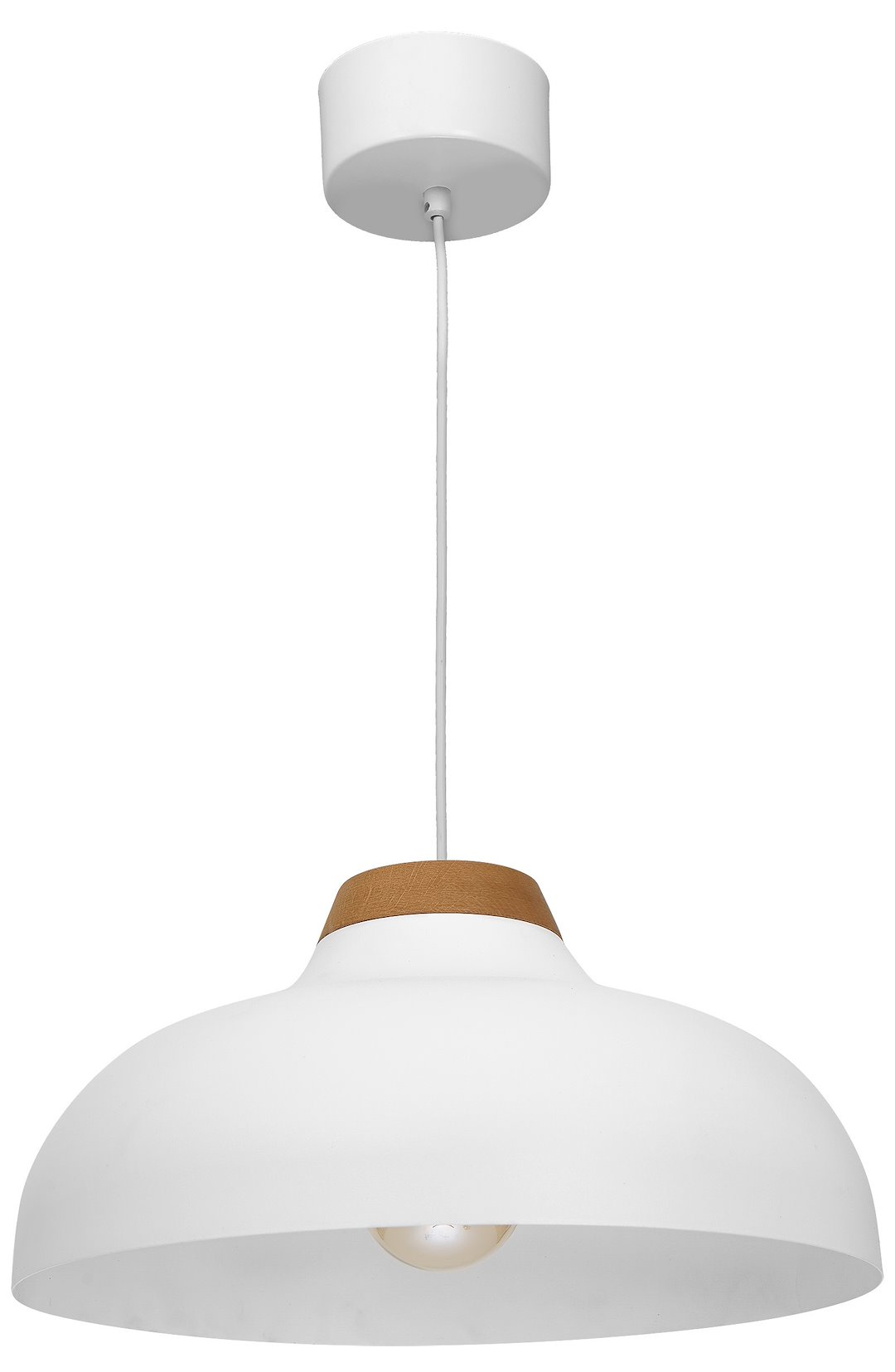 Lampa Wisząca BURGOS Biały Metalowy Klosz 1xE27 40cm