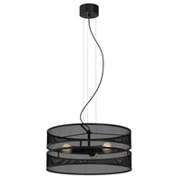 Lampa Wisząca GLUM Czarny Metalowy Klosz 3xE27 55cm