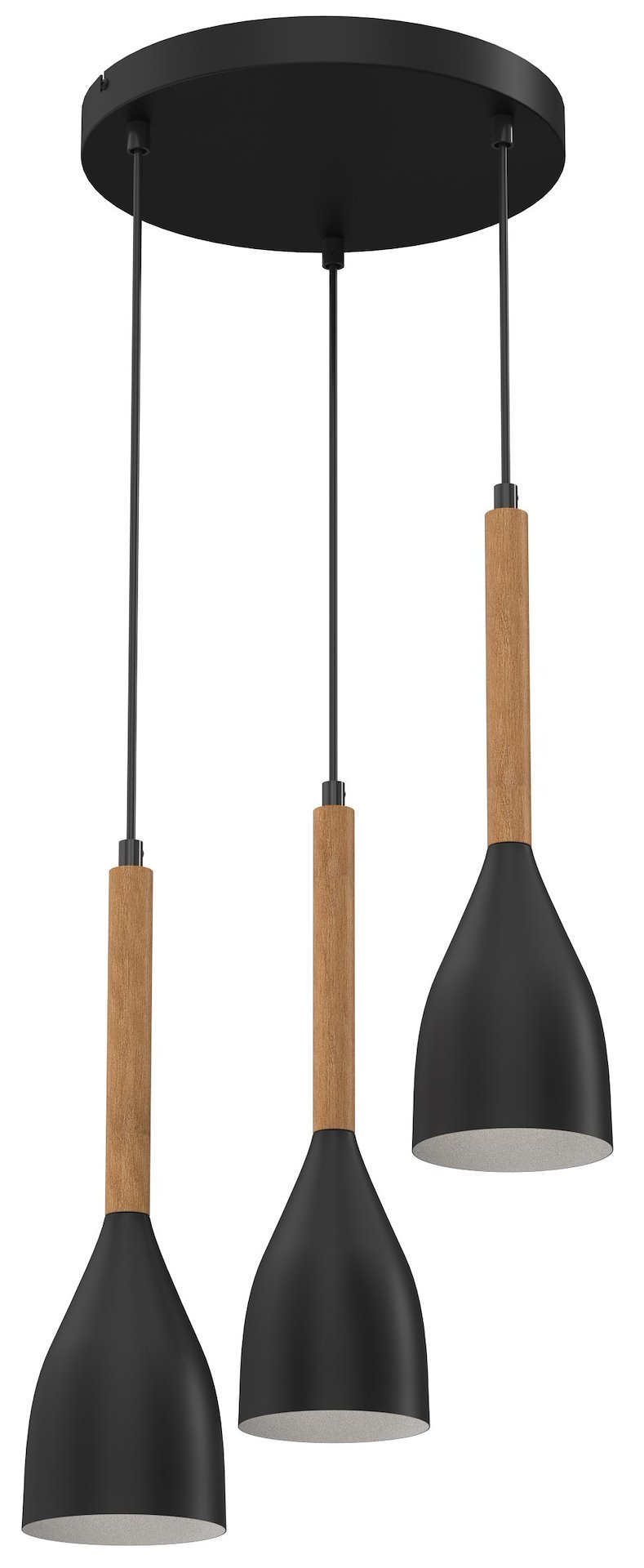 Lampa Wisząca MUZA NEW Czarny Brązowy Metalowy Klosz 3xE27