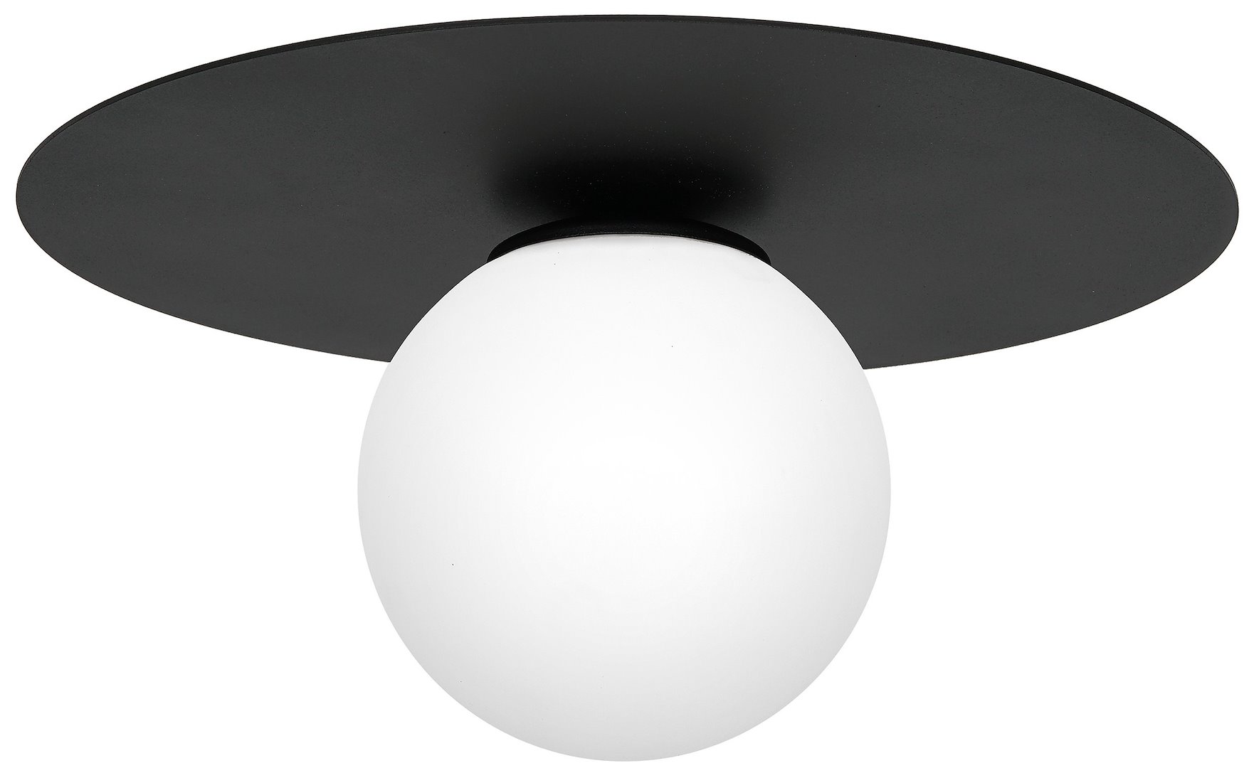 Lampa Sufitowa FLAT Czarny Szklany Klosz 1xE14