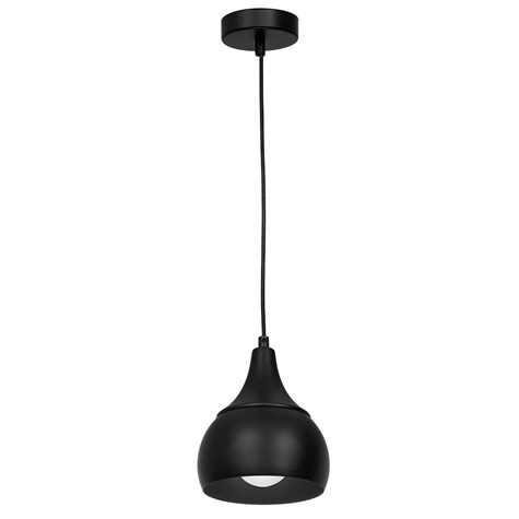 Lampa Wisząca AKTAN Czarny Metalowy Klosz1xE27 15cm