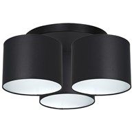 Lampa Sufitowa ARDEN Czarny Biały Abażur 3xE27