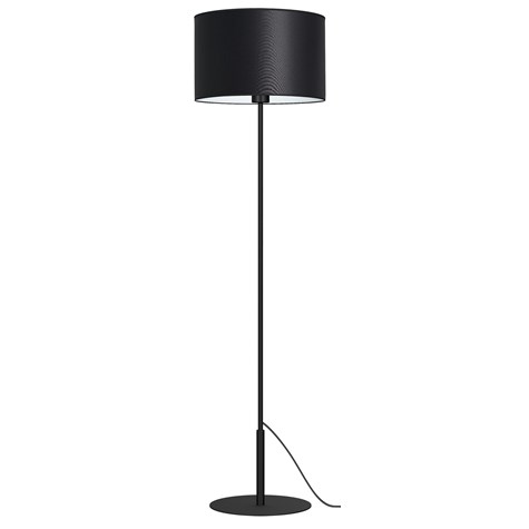 Lampa Podłogowa ARDEN Czarny Biały Abażur 1xE27 150cm