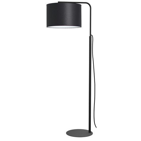 Lampa Podłogowa ARDEN Czarny Biały Abażur 1xE27 151cm