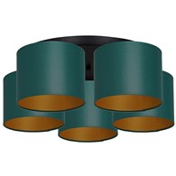 Lampa Sufitowa ARDEN Zielony Złoty Abażur 5xE27