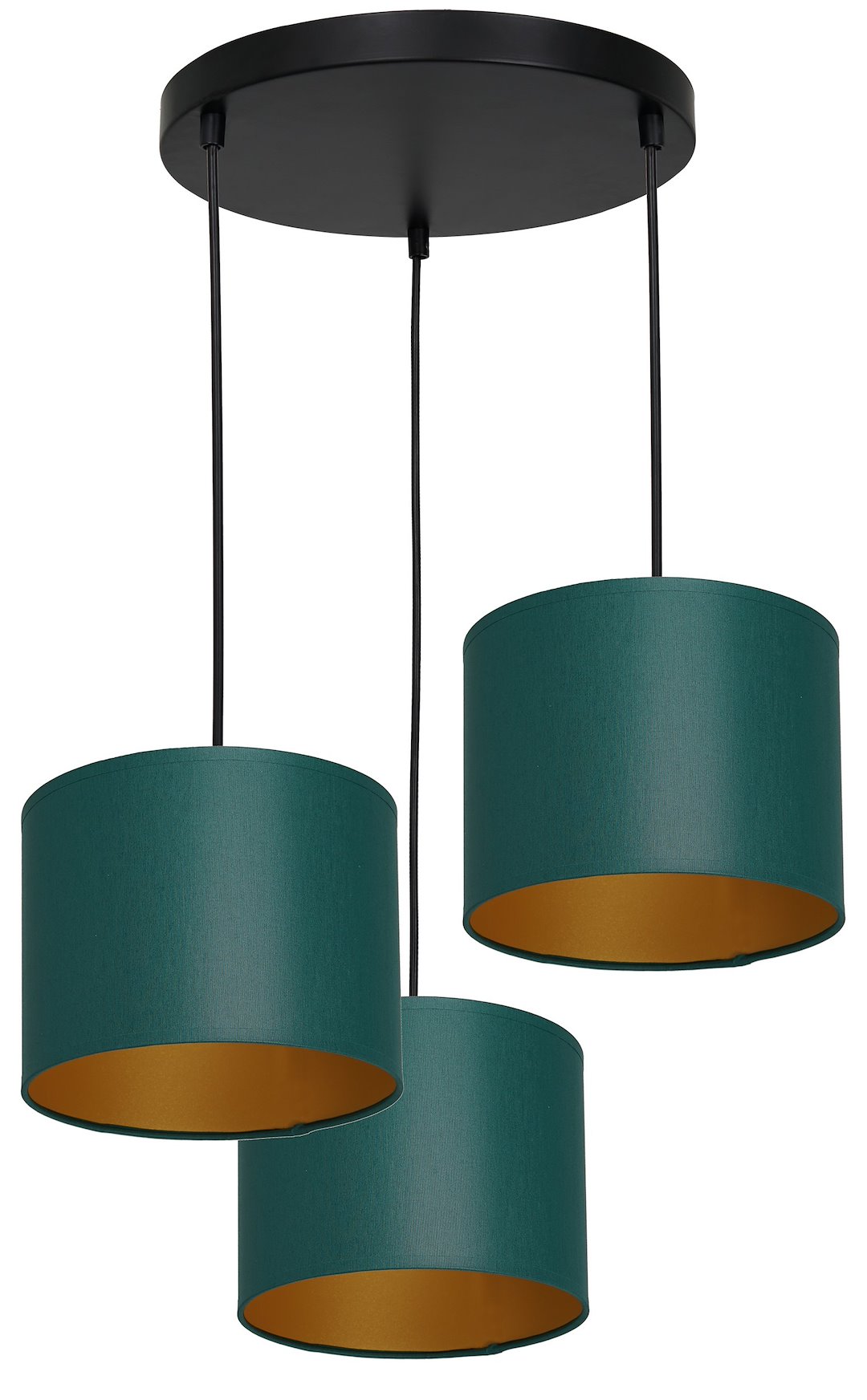 Lampa Wisząca ARDEN Zielony Złoty Abażur 3xE27 Plafon