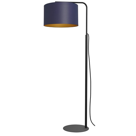 Lampa Podłogowa ARDEN Niebieski Złoty Abażur 1xE27 151cm