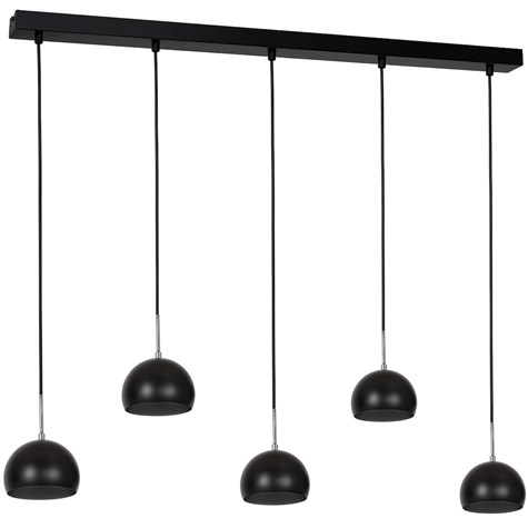 Lampa Wisząca COOL Czarny Metalowy Klosz 5xE27