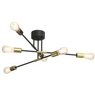 Lampa Sufitowa FLAME Czarny Złoty 6xE27