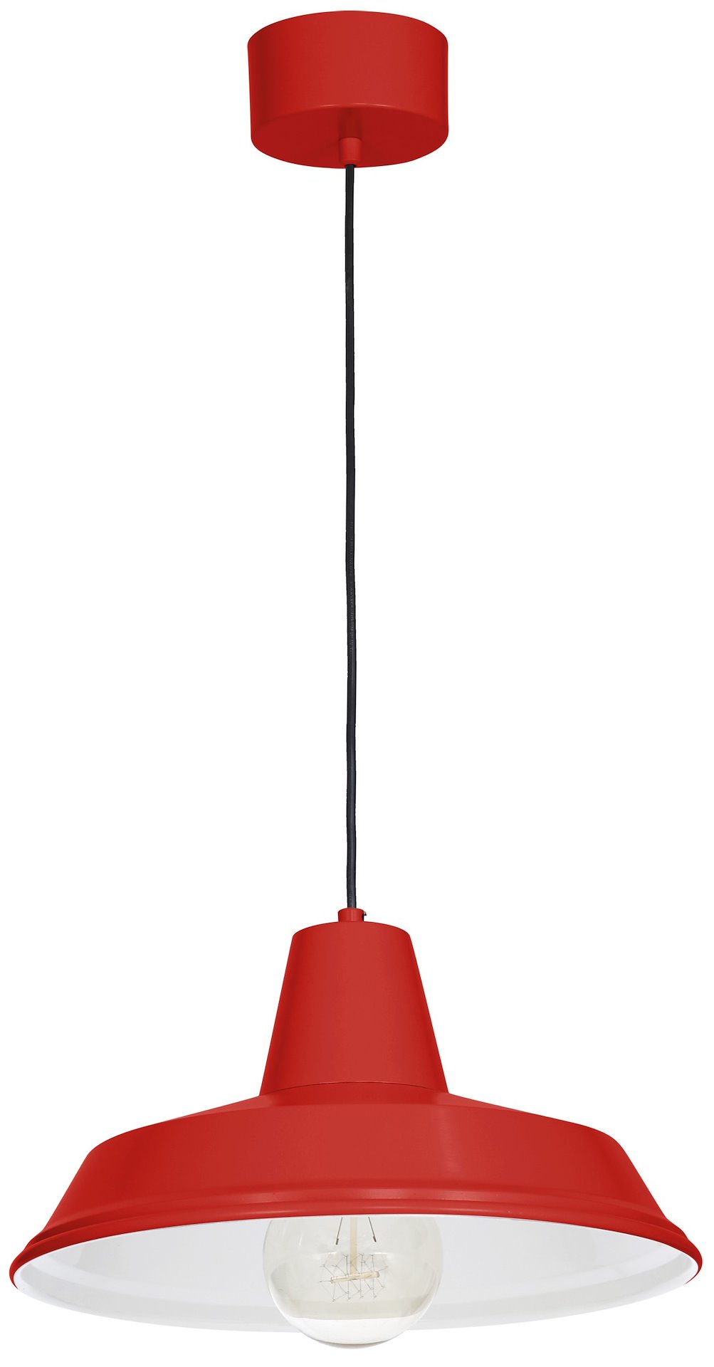 Lampa Wisząca CLASS Czerwony Biały Metalowy Klosz 1xE27 36cm