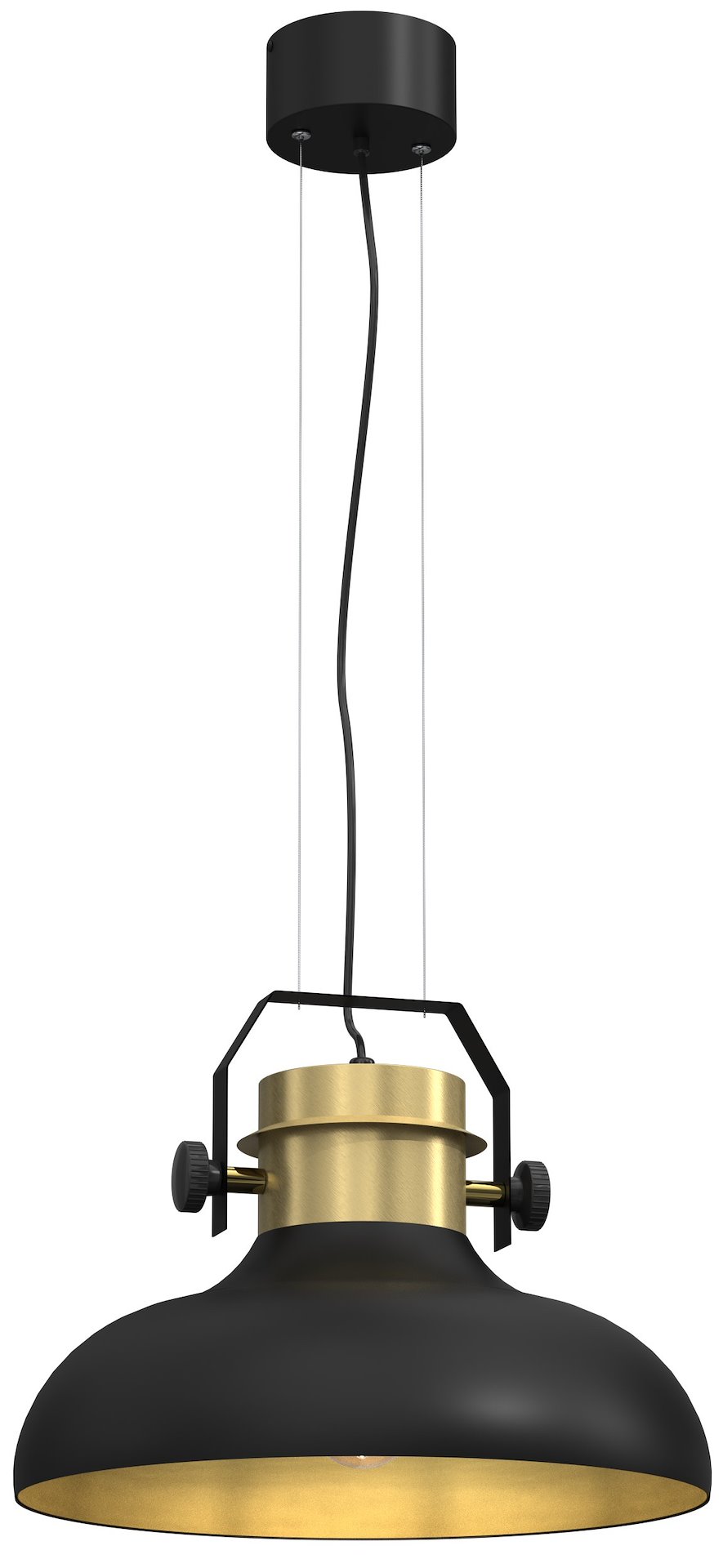 Lampa Wisząca HELSING Czarny Złoty 1xE27 40cm