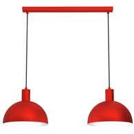 Lampa Wisząca HANDA Czerwony Biały Metalowy Klosz 2xE27