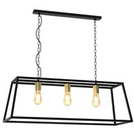 Lampa Wisząca FRAME Czarny Złoty 3xE27