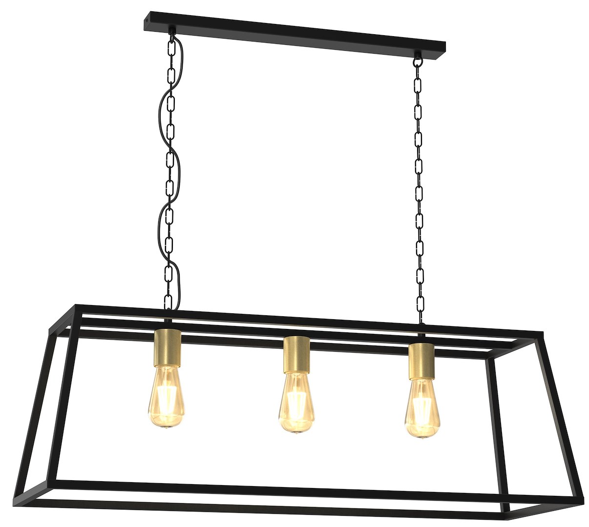 Lampa Wisząca FRAME Czarny Złoty 3xE27