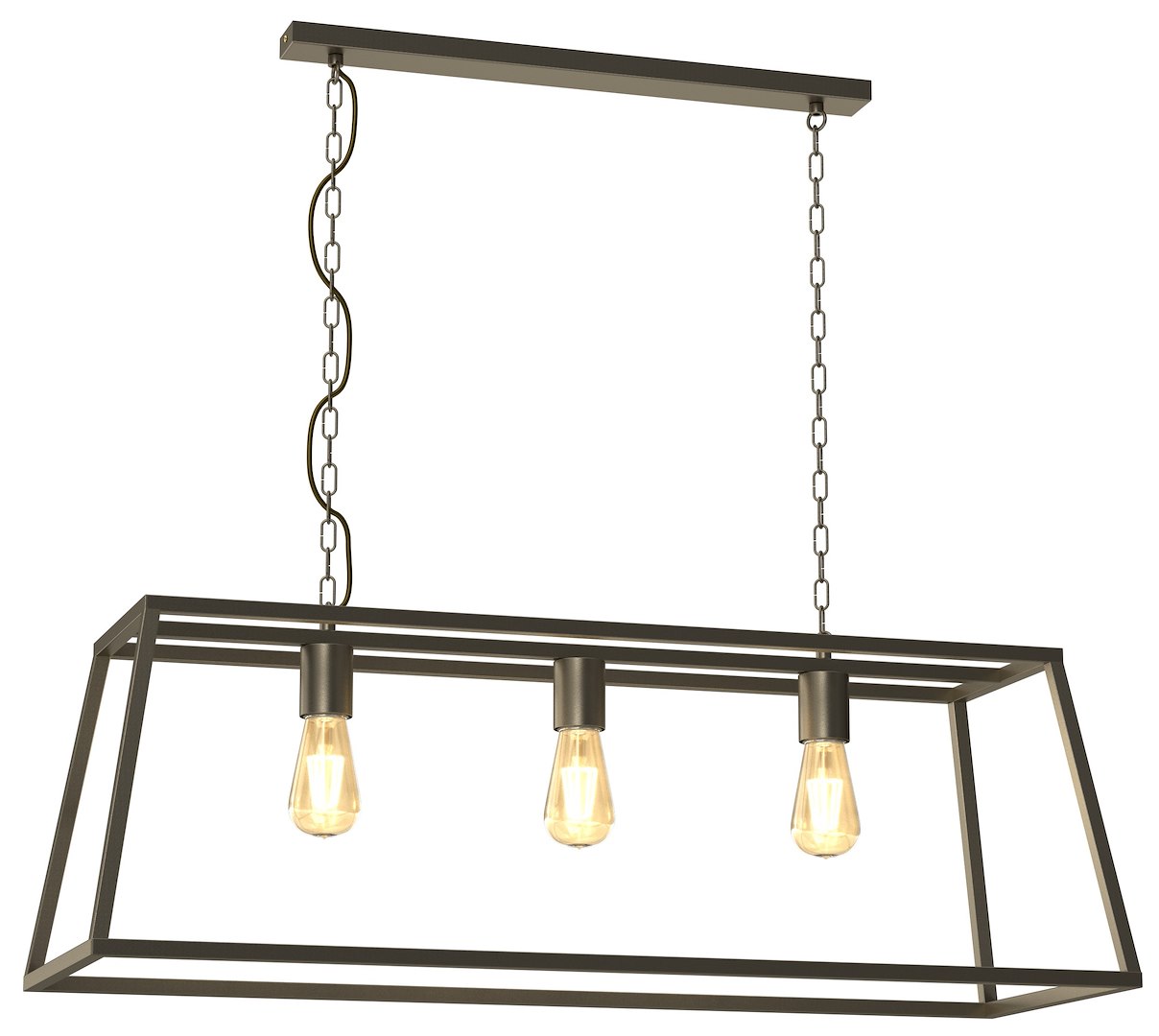 Lampa Wisząca FRAME Złoty Szary 3xE27