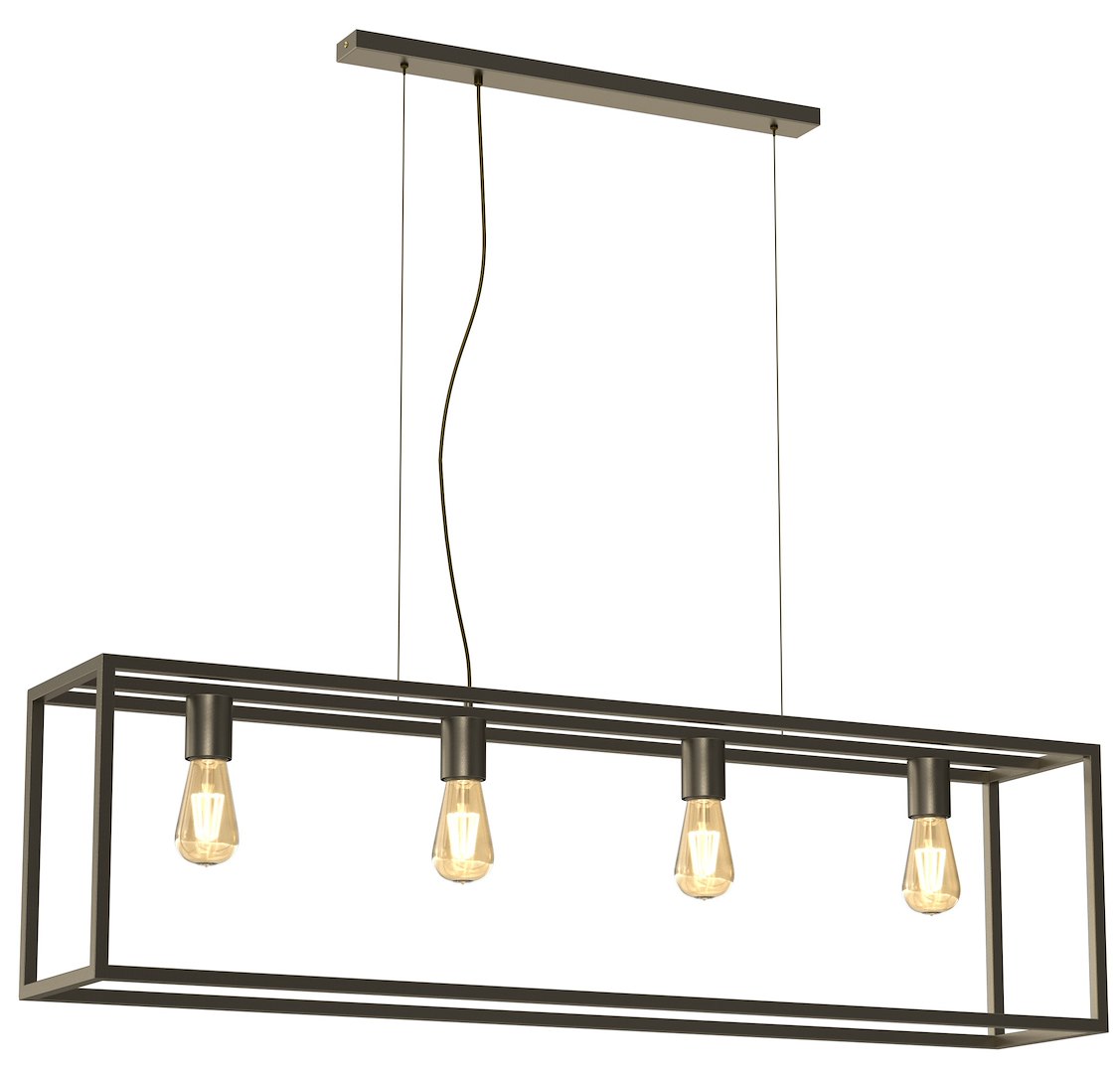 Lampa Wisząca FRAME Złoty Szary 4xE27
