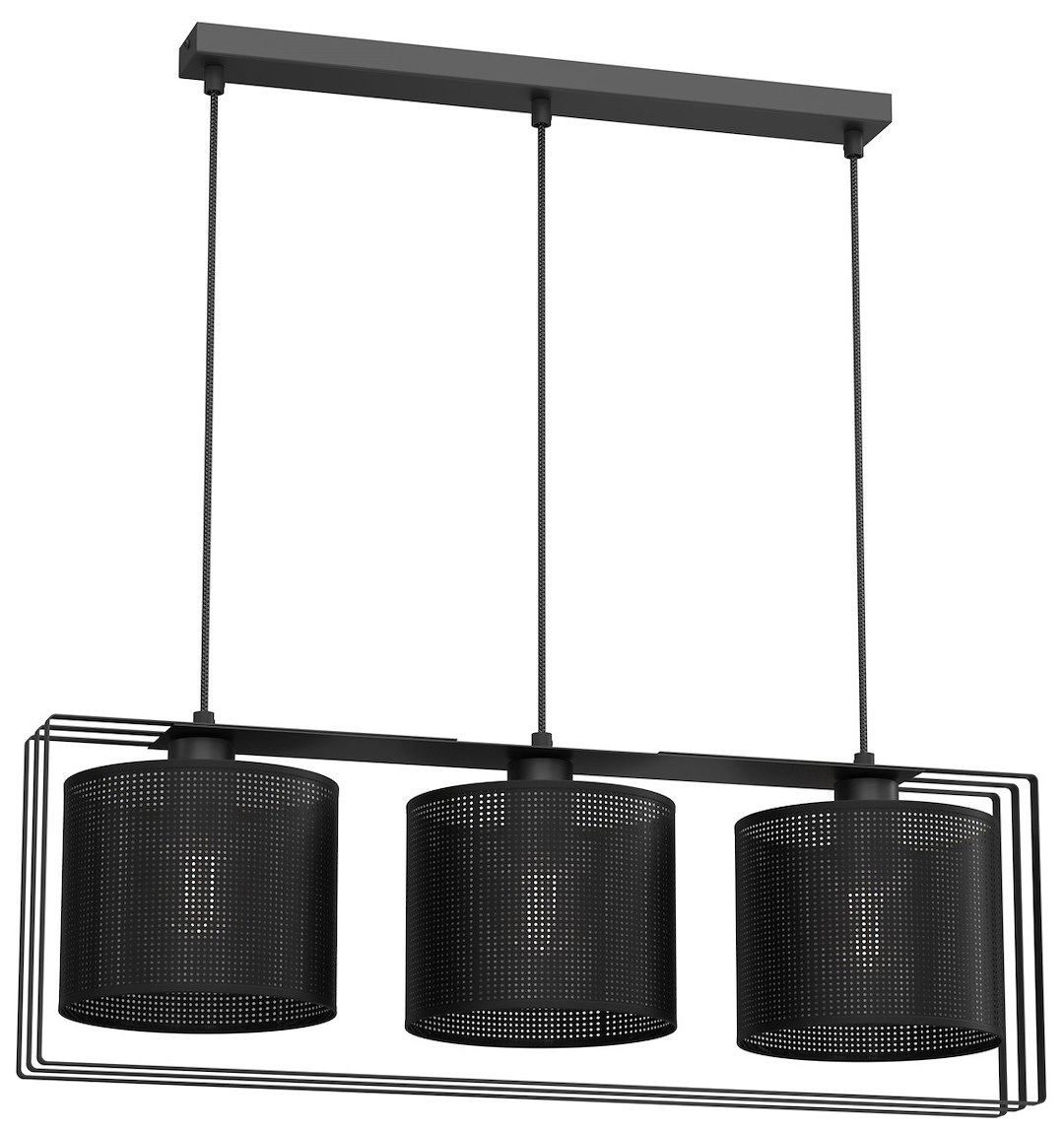 Lampa Wisząca CORONADO Czarny Abażur 3xE27