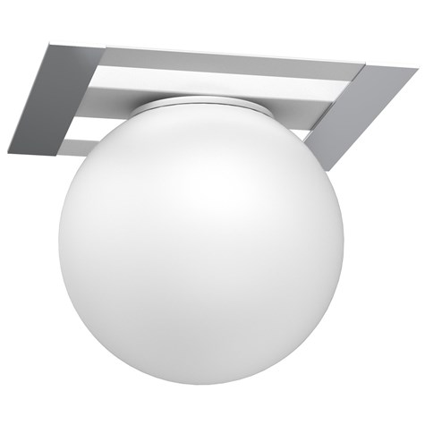 Lampa Sufitowa SATELIT Biały Srebrny Szklany Klosz 1xE27