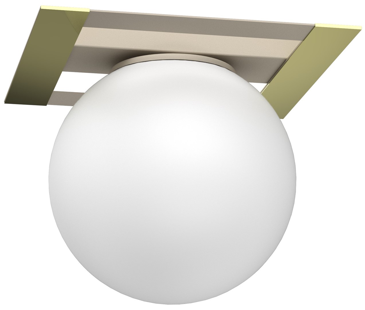 Lampa Sufitowa SATELIT Beżowy Złoty Szklany Klosz 1xE27