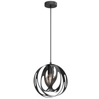 Lampa Wisząca AGAVA Czarny Metalowy Klosz1xE27 24cm