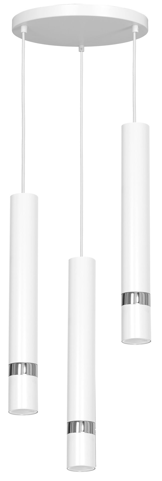 Lampa Wisząca RENO Biały Srebrny 3xGU10 Plafon