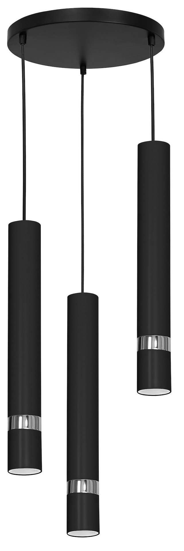 Lampa Wisząca RENO Czarny Srebrny 3xGU10 Plafon