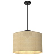 Lampa Wisząca JUTE Czarny Beżowy Abażur 1xE27 40cm