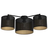 Lampa Sufitowa LOFT SHADE Czarny Złoty Klosz z Tworzywa 3xE27 P
